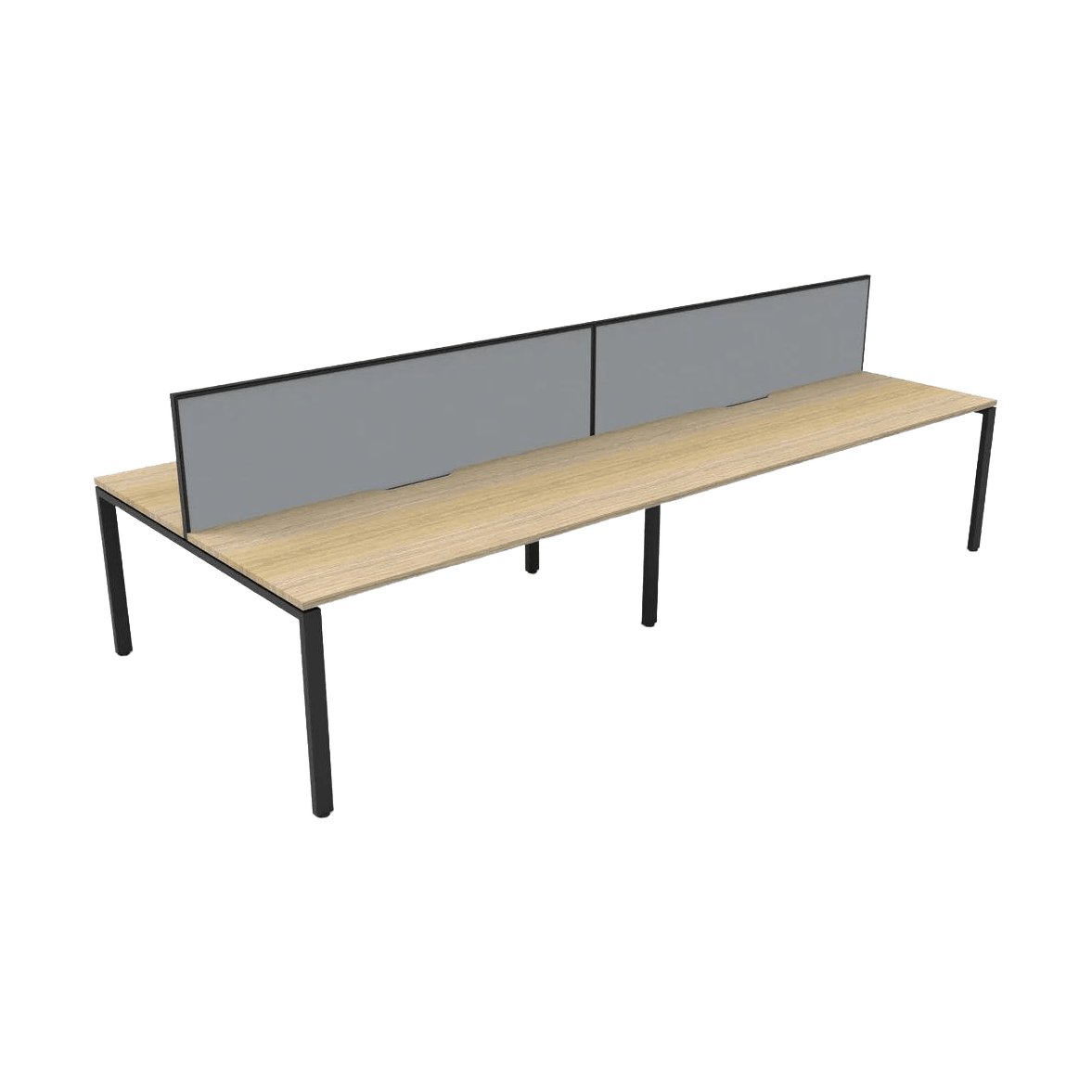 Deluxe Profile Leg Double Sided 4 Person Office Workstations with Screens - 2