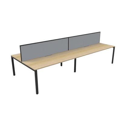 Deluxe Profile Leg Double Sided 4 Person Office Workstations with Screens - 2
