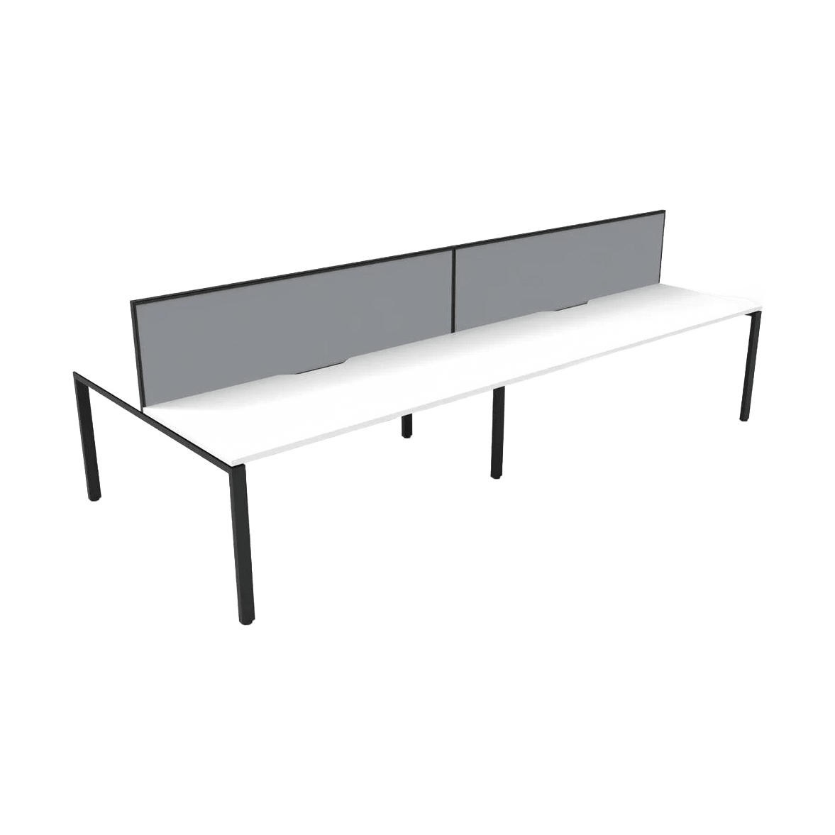 Deluxe Profile Leg Double Sided 4 Person Office Workstations with Screens - 1