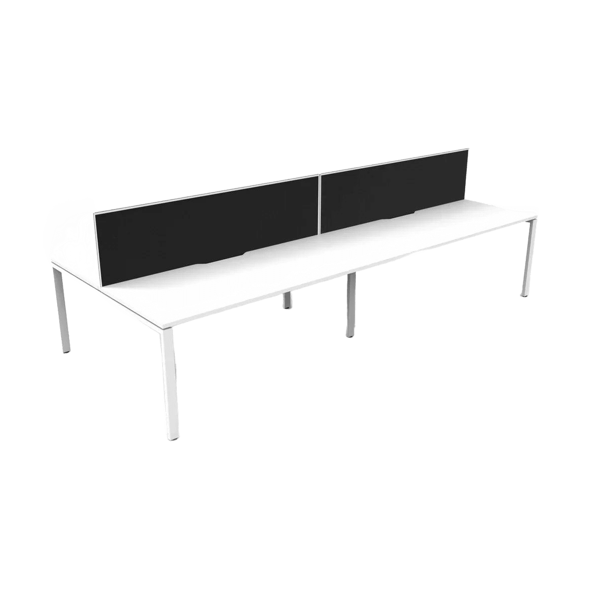 Deluxe Profile Leg Double Sided 4 Person Office Workstations with Screens - 4