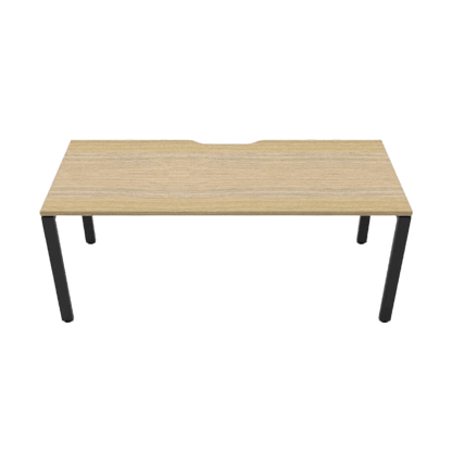 Deluxe Profile Leg Single Desk 1200x750 White White Powdercoat