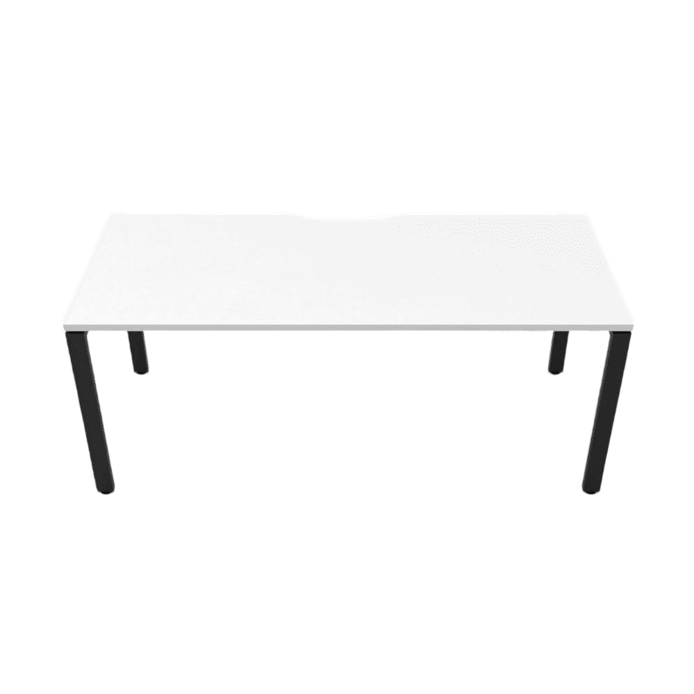 Deluxe Profile Leg Single Desk 1200x750 White White Powdercoat