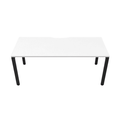 Deluxe Profile Leg Single Desk 1200x750 White White Powdercoat
