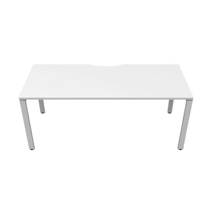 Deluxe Profile Leg Single Desk 1200x750 White White Powdercoat