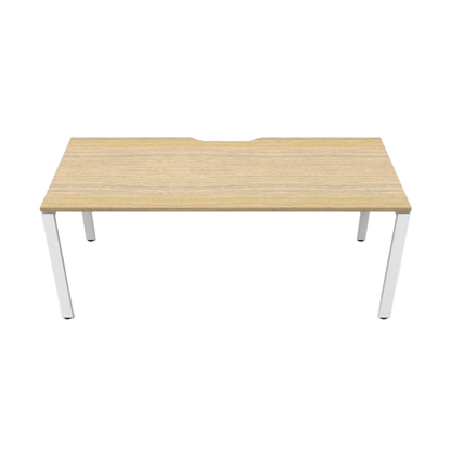 Deluxe Profile Leg Single Desk 1200x750 White White Powdercoat