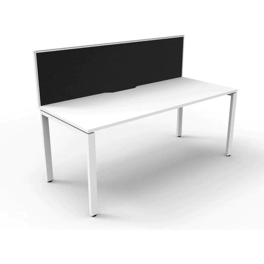 Deluxe Profile Leg Single Desk With Screen - Office Furniture Company 