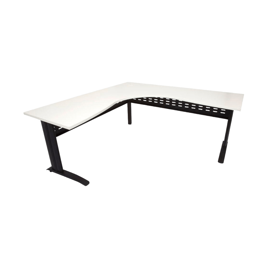 Deluxe Rapid Span Corner Workstation 1500x1500 Black Powdercoat White