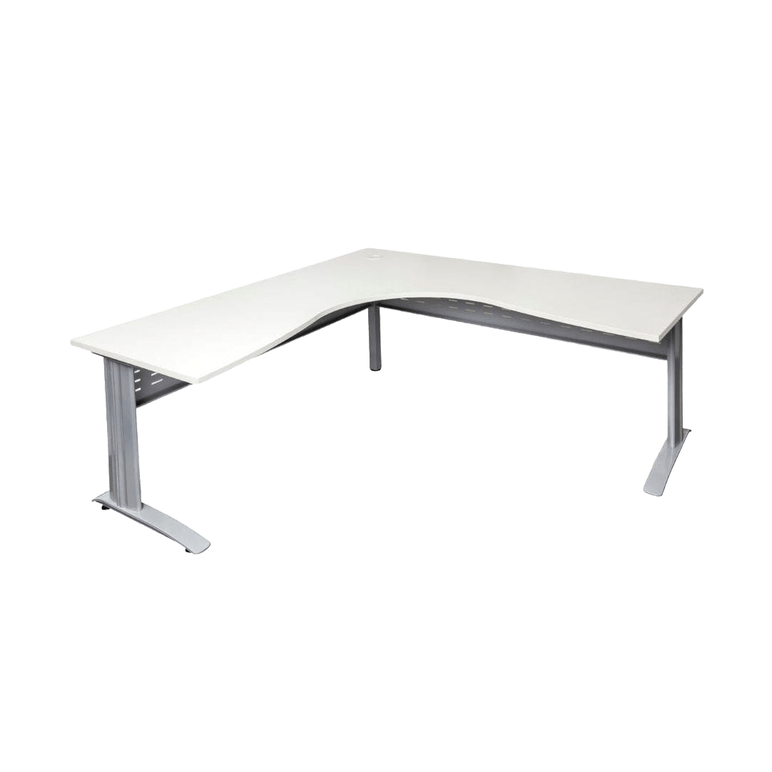Deluxe Rapid Span Corner Workstation 1500x1500 Silver White