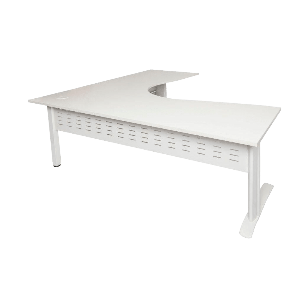 Deluxe Rapid Span Corner Workstation 1500x1500 White Powdercoat White