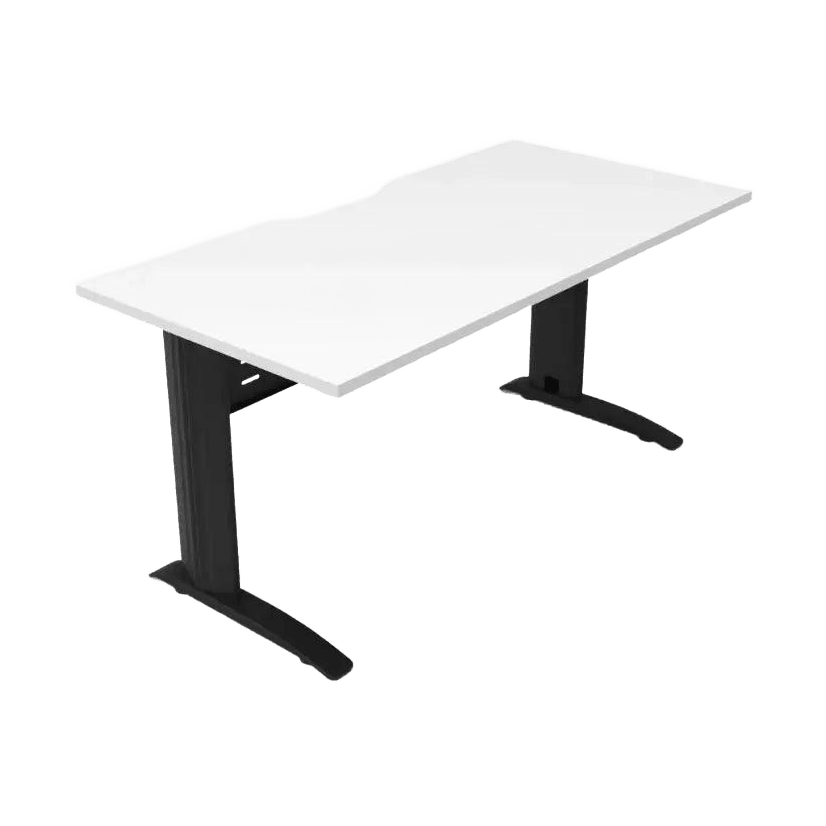 Deluxe Rapid Span Desk 1200 X 750 White Black Powdercoat - Office Furniture Company