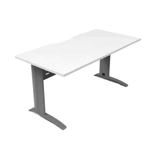 Deluxe Rapid Span Desk 1200 X 750 White Silver Powdercoat - Office Furniture Company