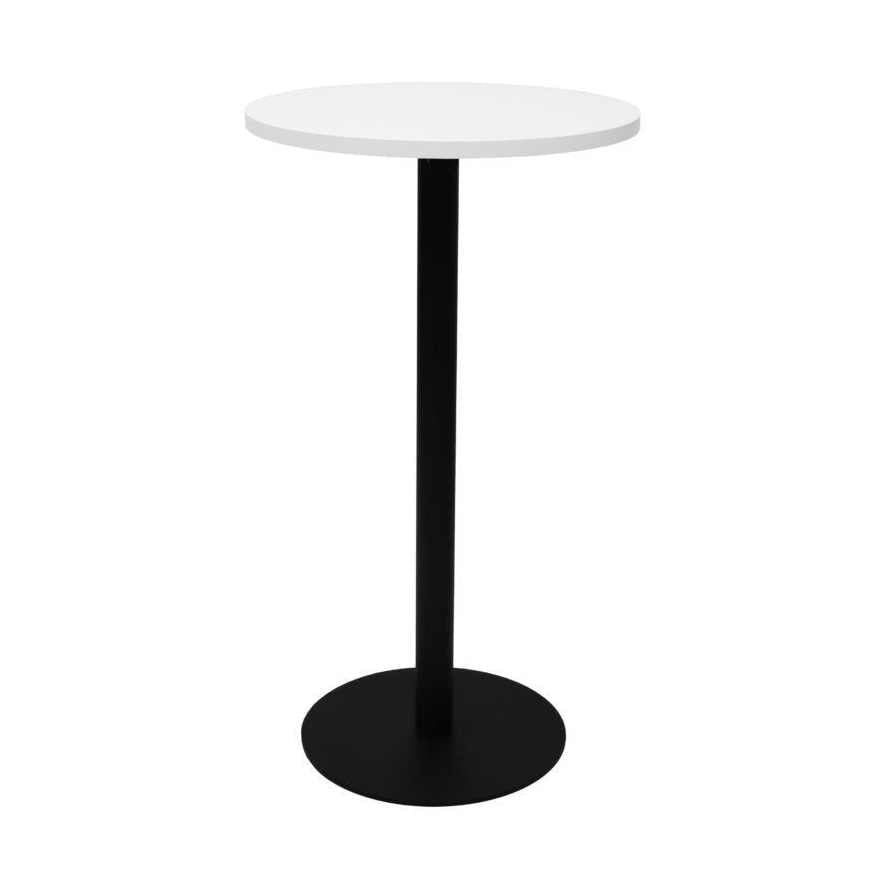 Disc Base Dry Bar Table White Black Metal Base