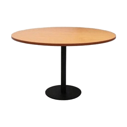 Disc Base Round Table 900 Round Beech Black Powdercoat