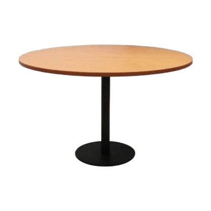 Disc Base Round Table 900 Round Beech Black Powdercoat
