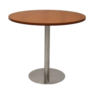 Disc Base Round Table 900 Round Cherry Stainless Steel