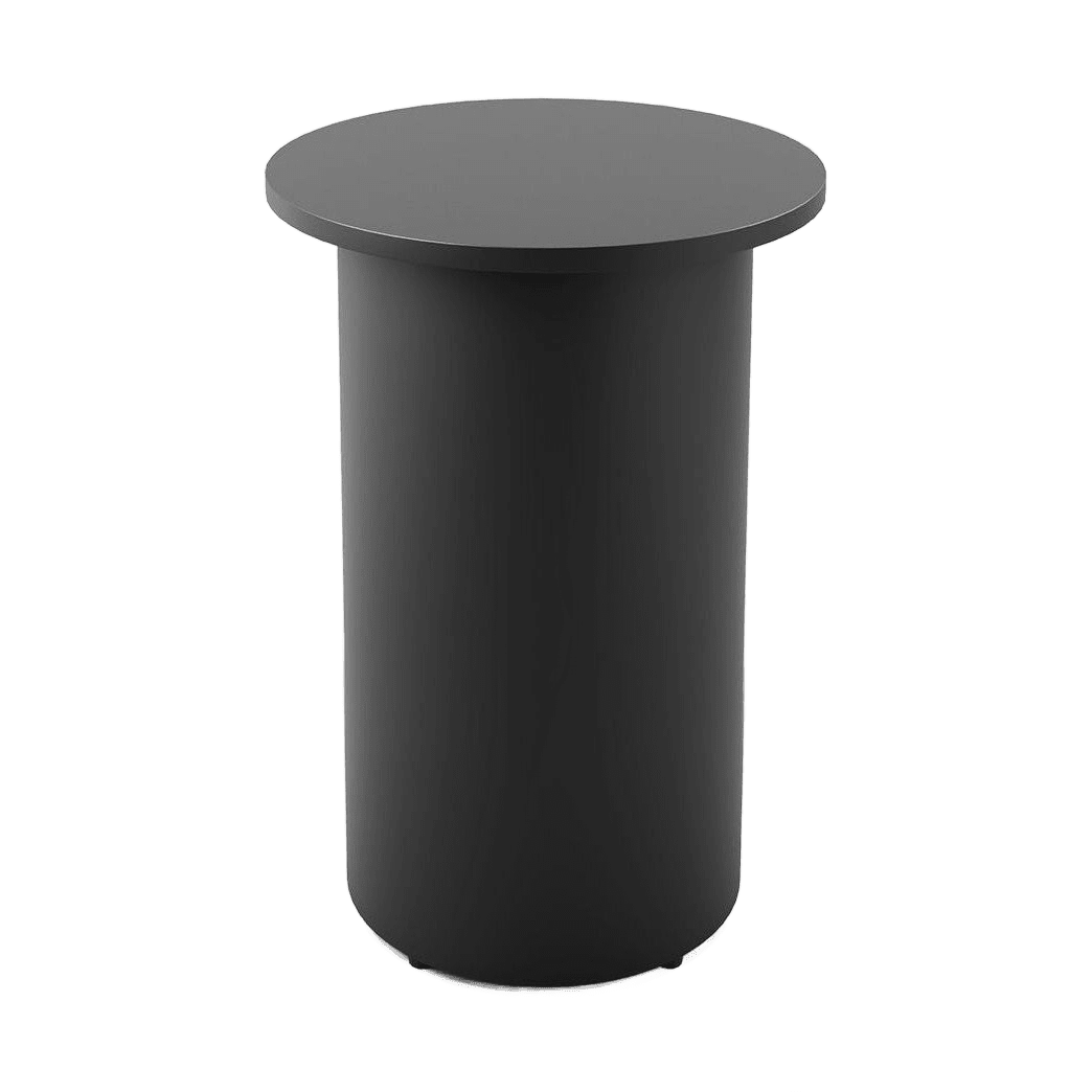 Drum Base High Bar Table 600 Round / Black / Black Powdercoat