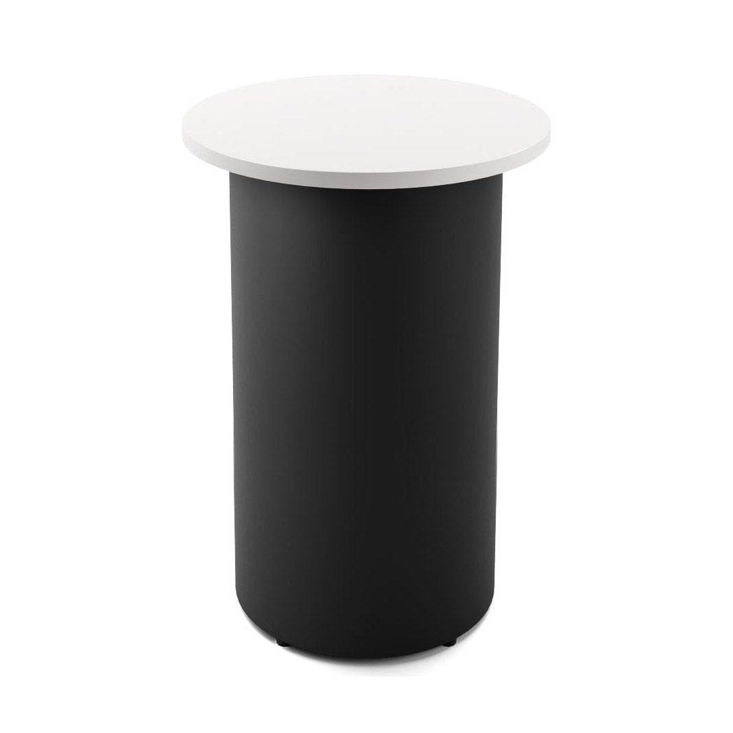 Drum Base High Bar Table 600 Round / White / Black Powdercoat