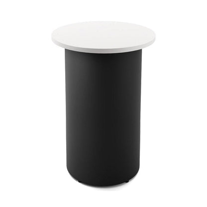 Drum Base High Bar Table 600 Round / White / Black Powdercoat
