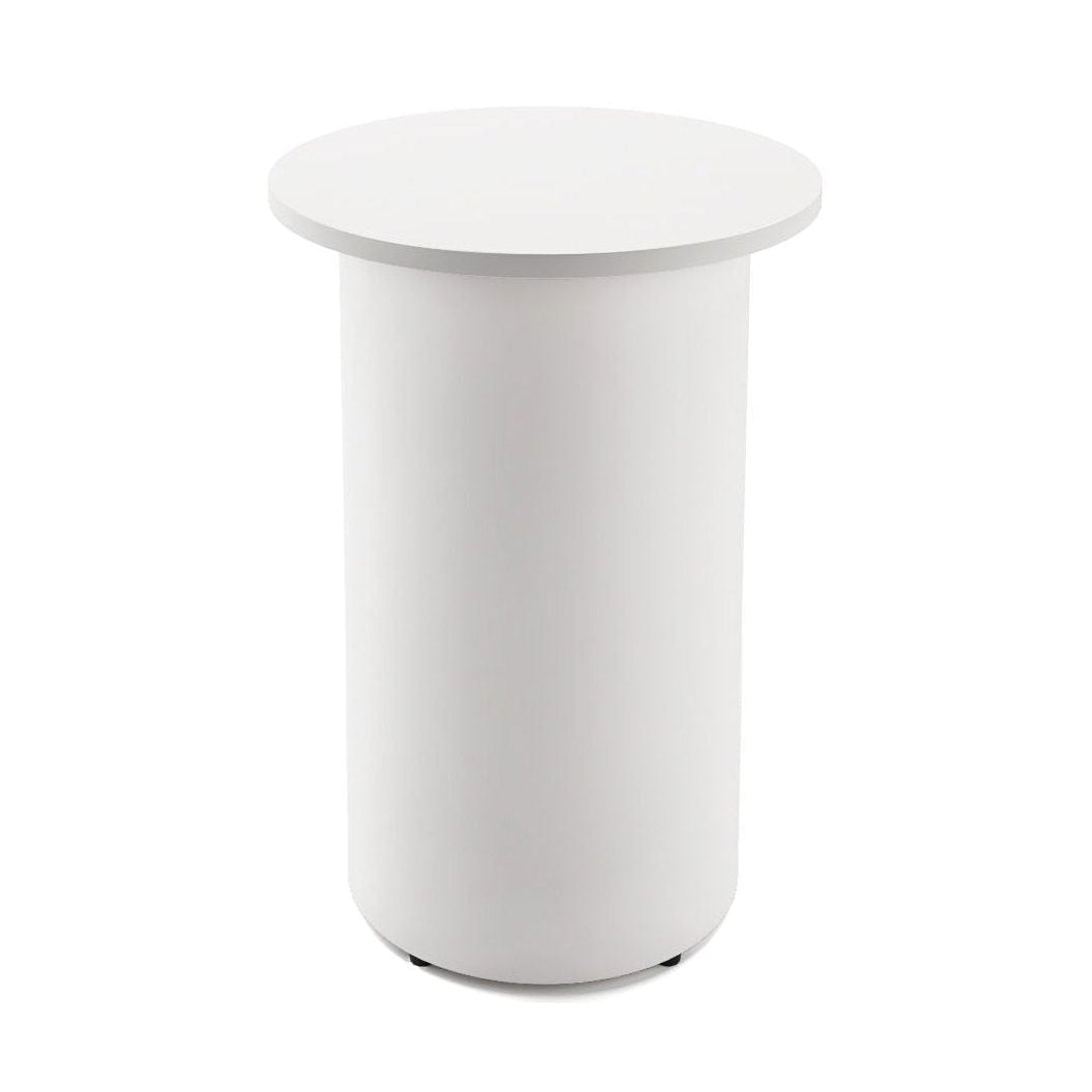 Drum Base High Bar Table 600 Round / White / White Powdercoat