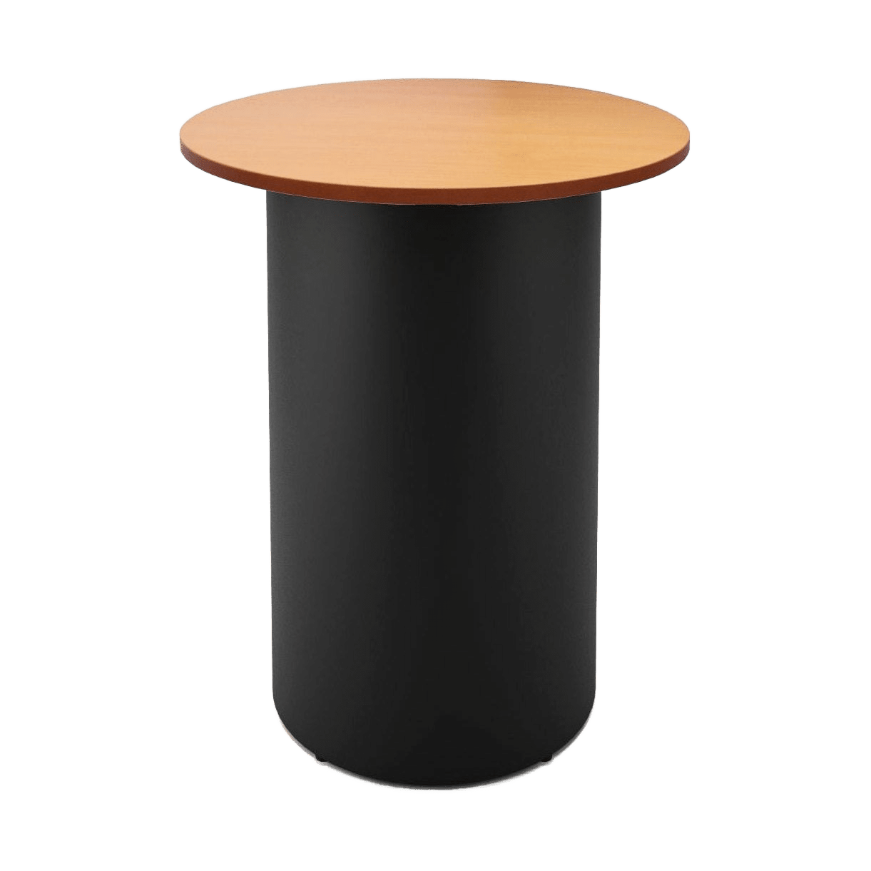 Drum Base High Bar Table 900 Round / Beech / Black Powdercoat