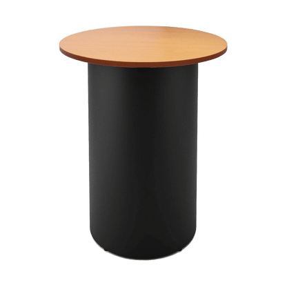 Drum Base High Bar Table 900 Round / Beech / Black Powdercoat