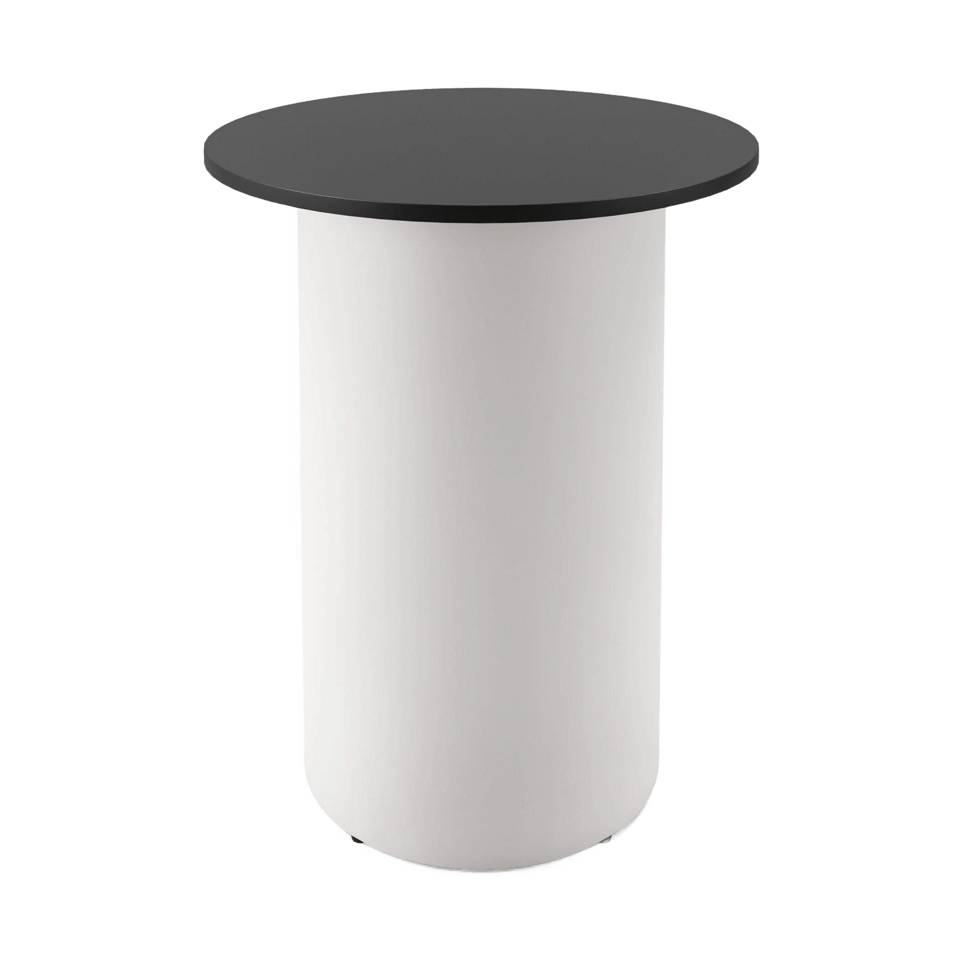 Drum Base High Bar Table 900 Round / Black / White Powdercoat