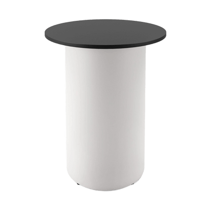 Drum Base High Bar Table 900 Round / Black / White Powdercoat