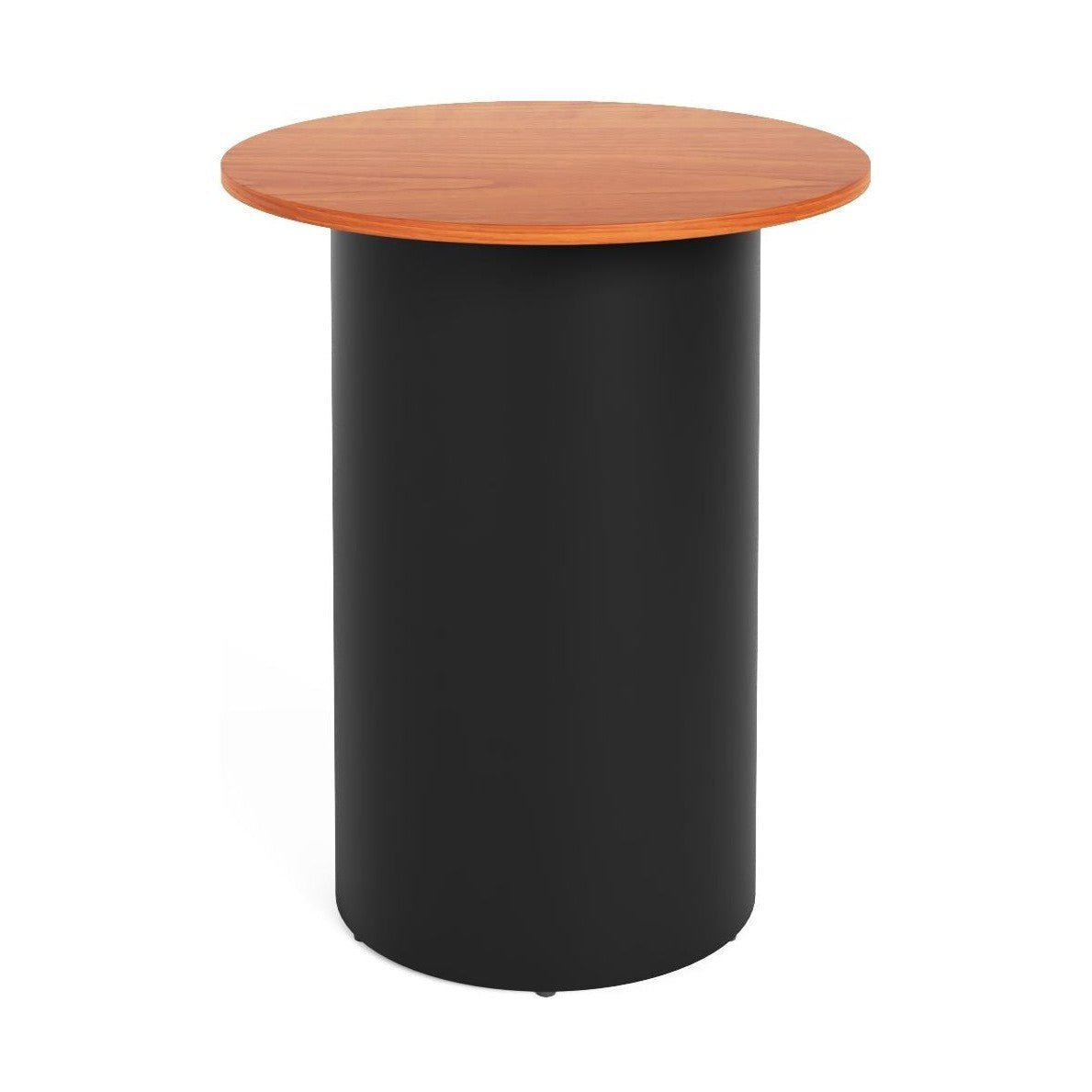 Drum Base High Bar Table 900 Round / Cherry / Black Powdercoat