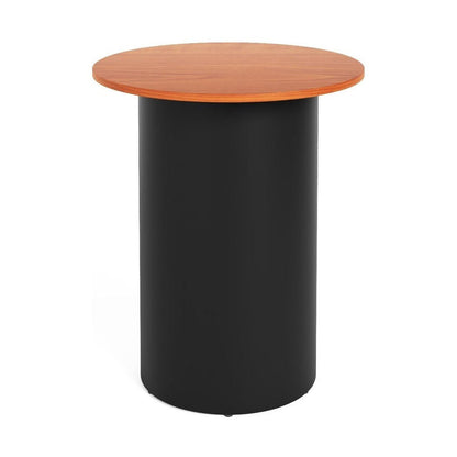Drum Base High Bar Table 900 Round / Cherry / Black Powdercoat