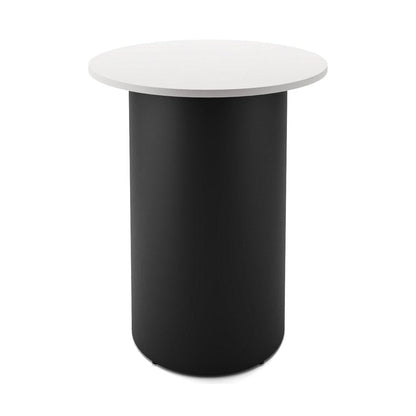Drum Base High Bar Table 900 Round / White / Black Powdercoat