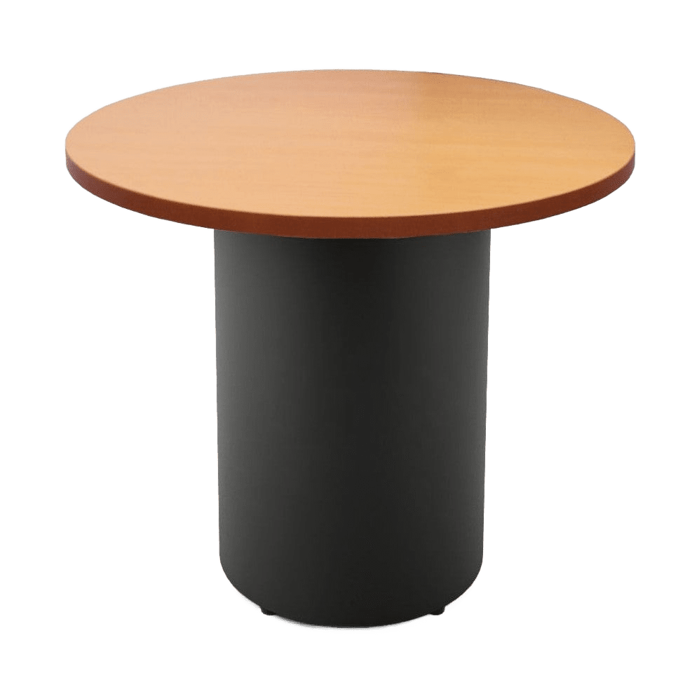Drum Base Table 1200mm Dia X 730mm H Beech Black Powdercoat - Office Furniture Company
