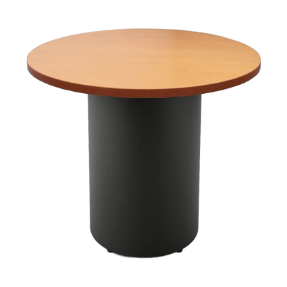 Drum Base Table 1200mm Dia X 730mm H Beech Black Powdercoat - Office Furniture Company