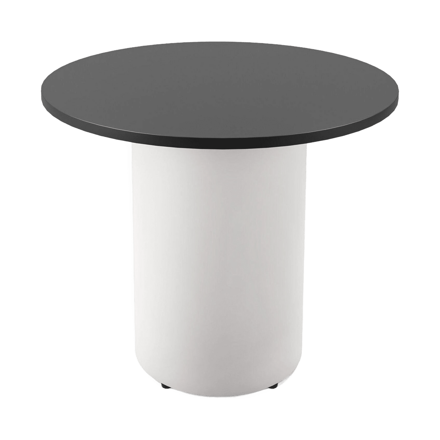 Drum Base Table 1200mm Dia X 730mm H Black White Powdercoat - Office Furniture Company