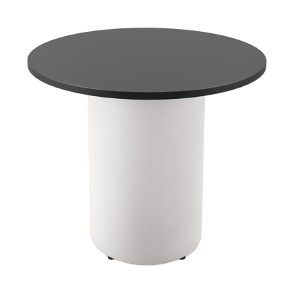 Drum Base Table 1200mm Dia X 730mm H Black White Powdercoat - Office Furniture Company