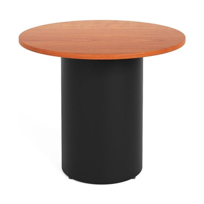 Drum Base Table 1200mm Dia X 730mm H Cherry Black Powdercoat - Office Furniture Company