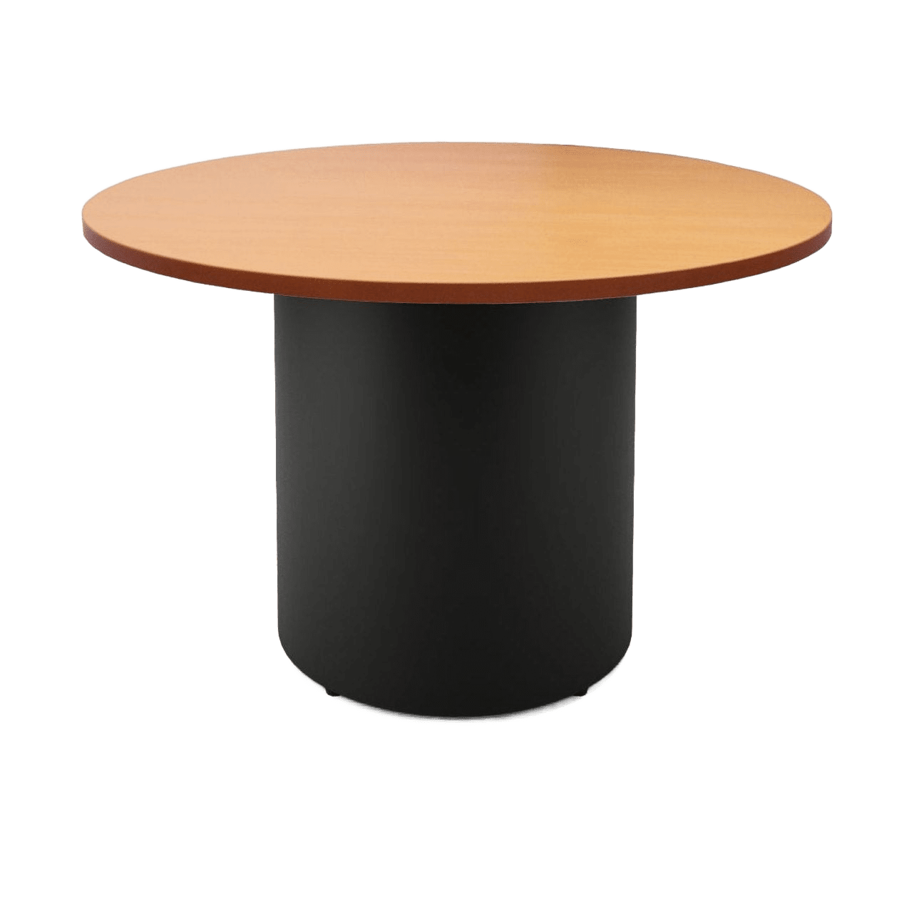 Drum Base Table 900mm Dia X 730mm H Beech Black Powdercoat - Office Furniture Company