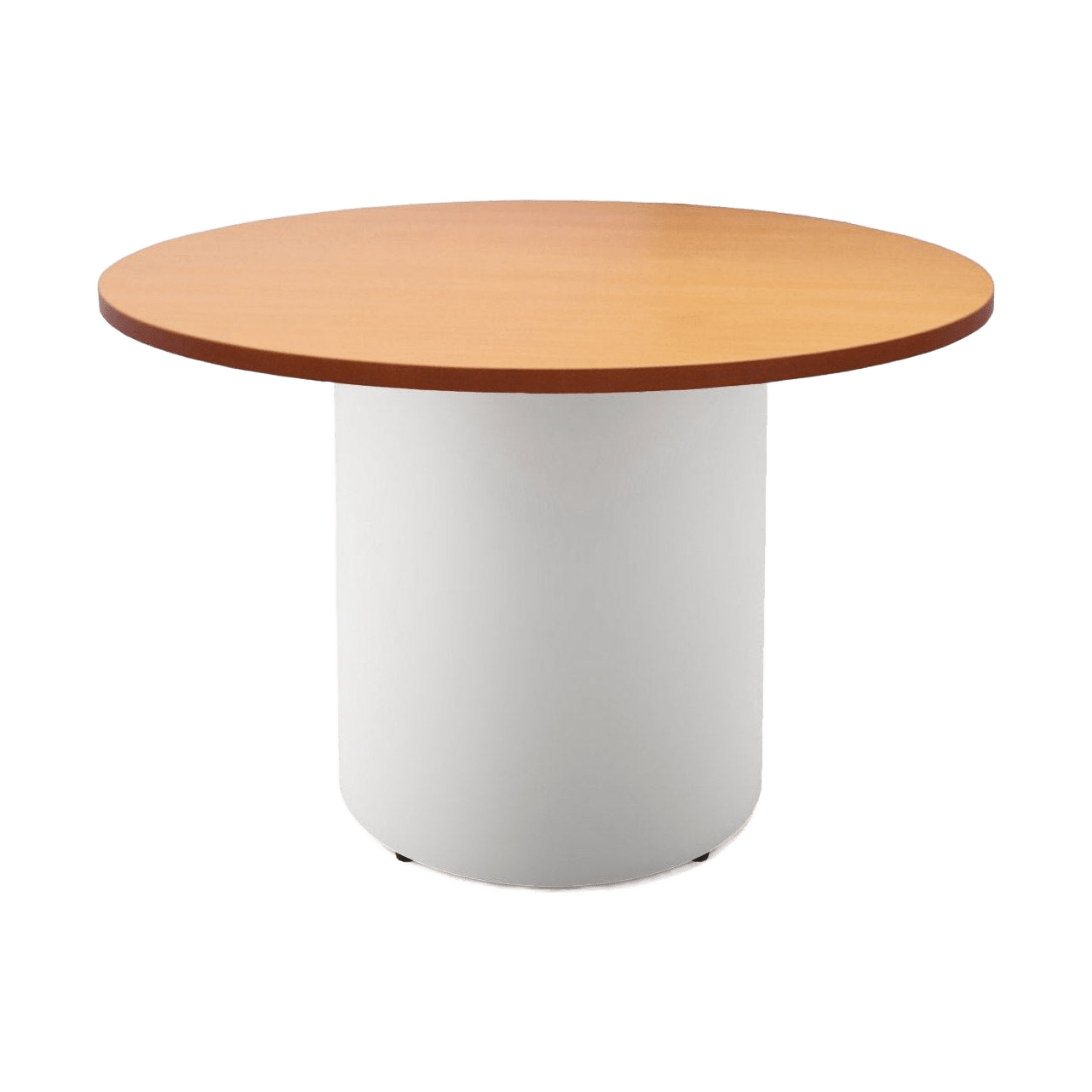 Drum Base Table 900mm Dia X 730mm H Beech White Powdercoat - Office Furniture Company
