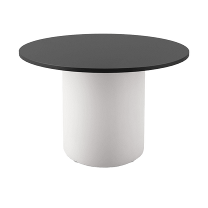Drum Base Table 900mm Dia X 730mm H Black White Powdercoat - Office Furniture Company