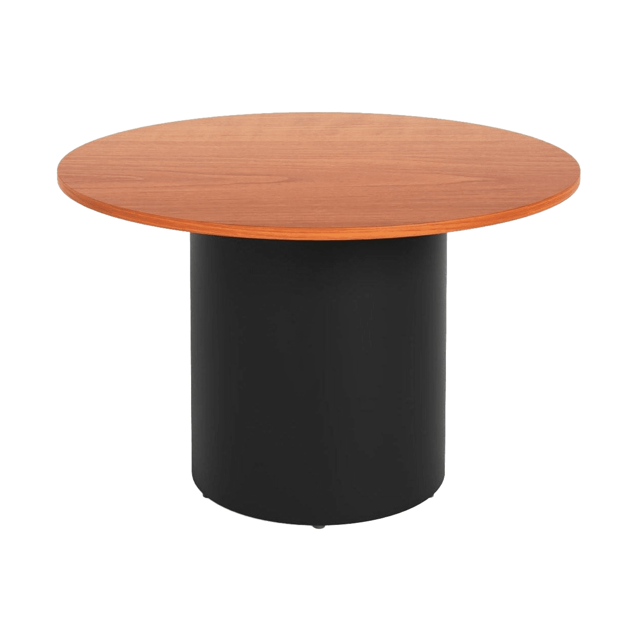 Drum Base Table 900mm Dia X 730mm H Cherry Black Powdercoat - Office Furniture Company