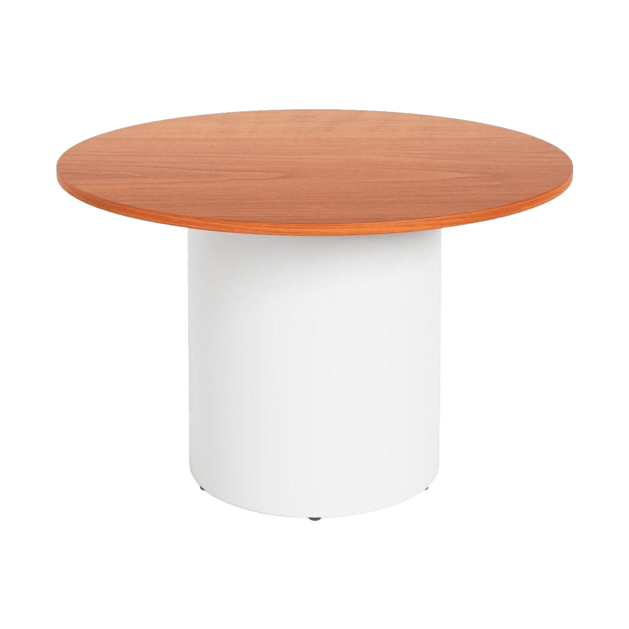 Drum Base Table 900mm Dia X 730mm H Cherry White Powdercoat - Office Furniture Company
