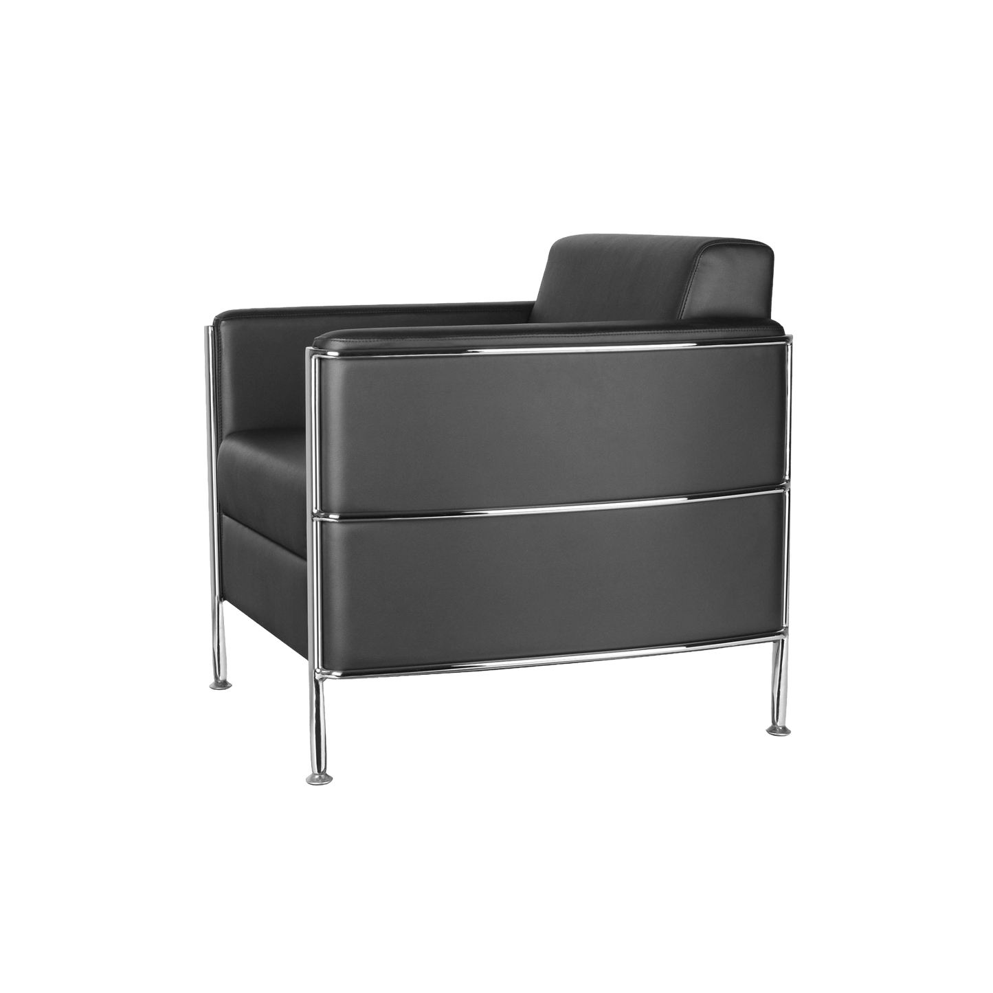 Eclipse Black Arm Chair with Chrome Frame