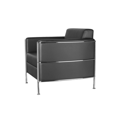 Eclipse Black Arm Chair with Chrome Frame