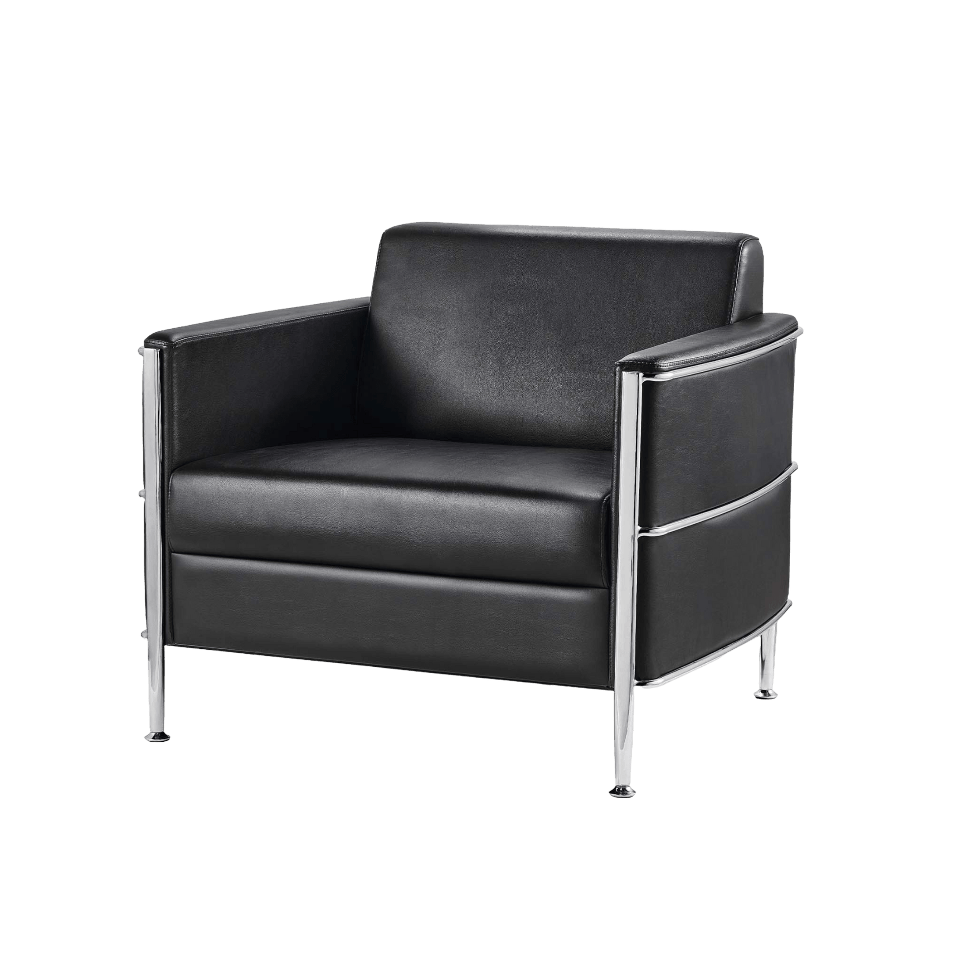 Eclipse Black Arm Chair with Chrome Frame