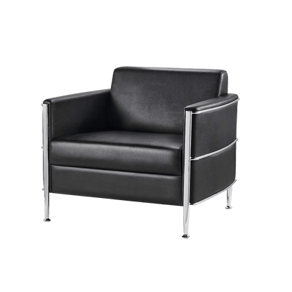 Eclipse Black Arm Chair with Chrome Frame