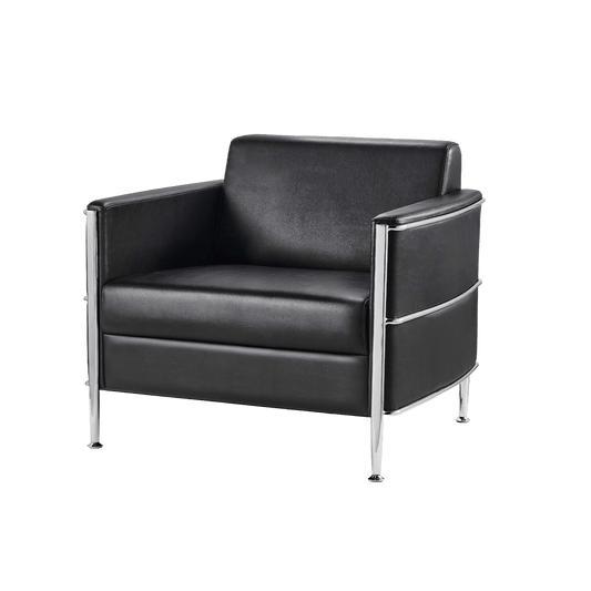Eclipse Black Arm Chair with Chrome Frame
