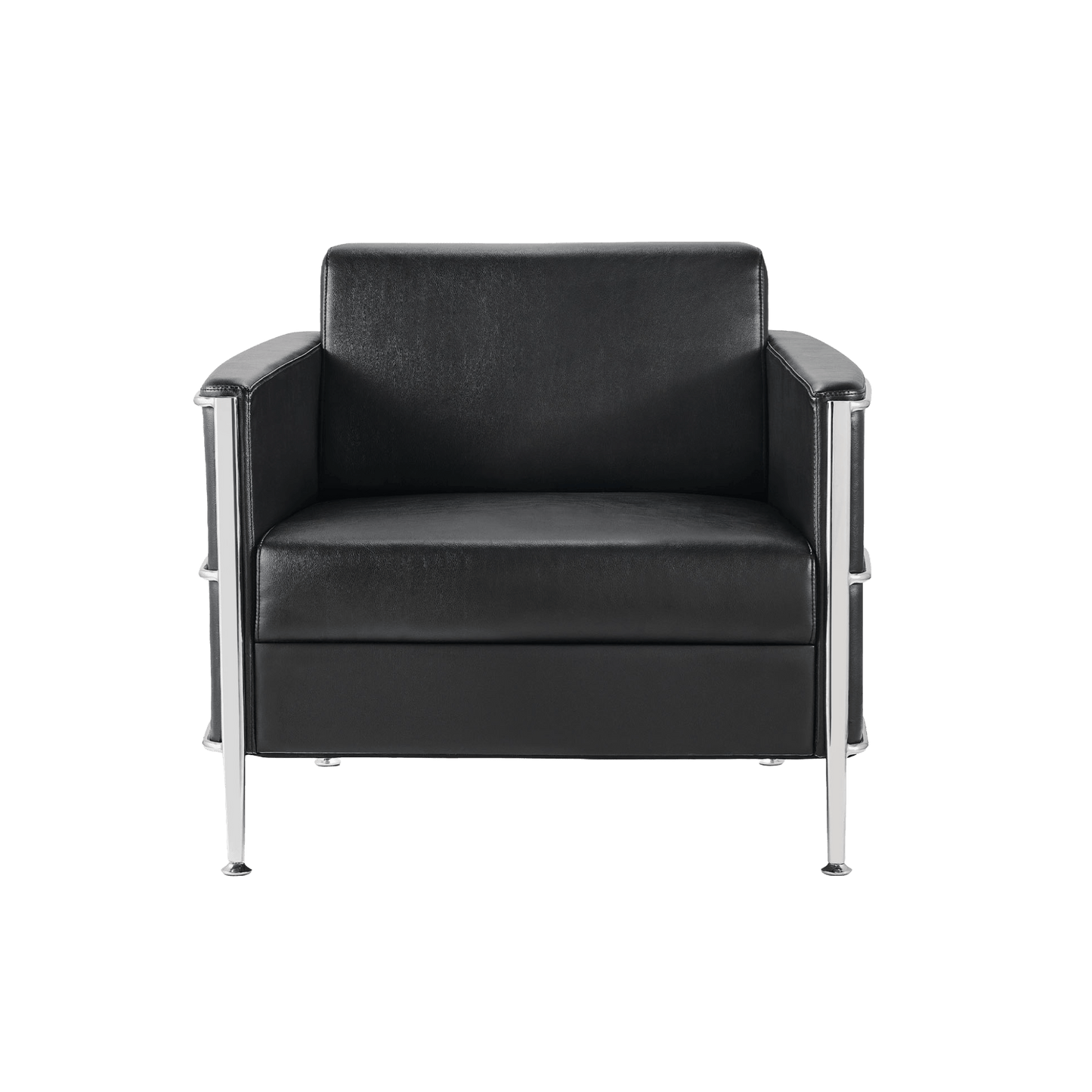 Eclipse Black Arm Chair with Chrome Frame