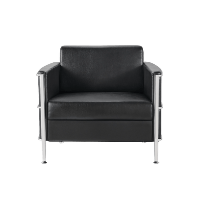 Eclipse Black Arm Chair with Chrome Frame