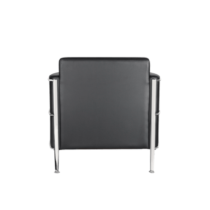 Eclipse Black Arm Chair with Chrome Frame