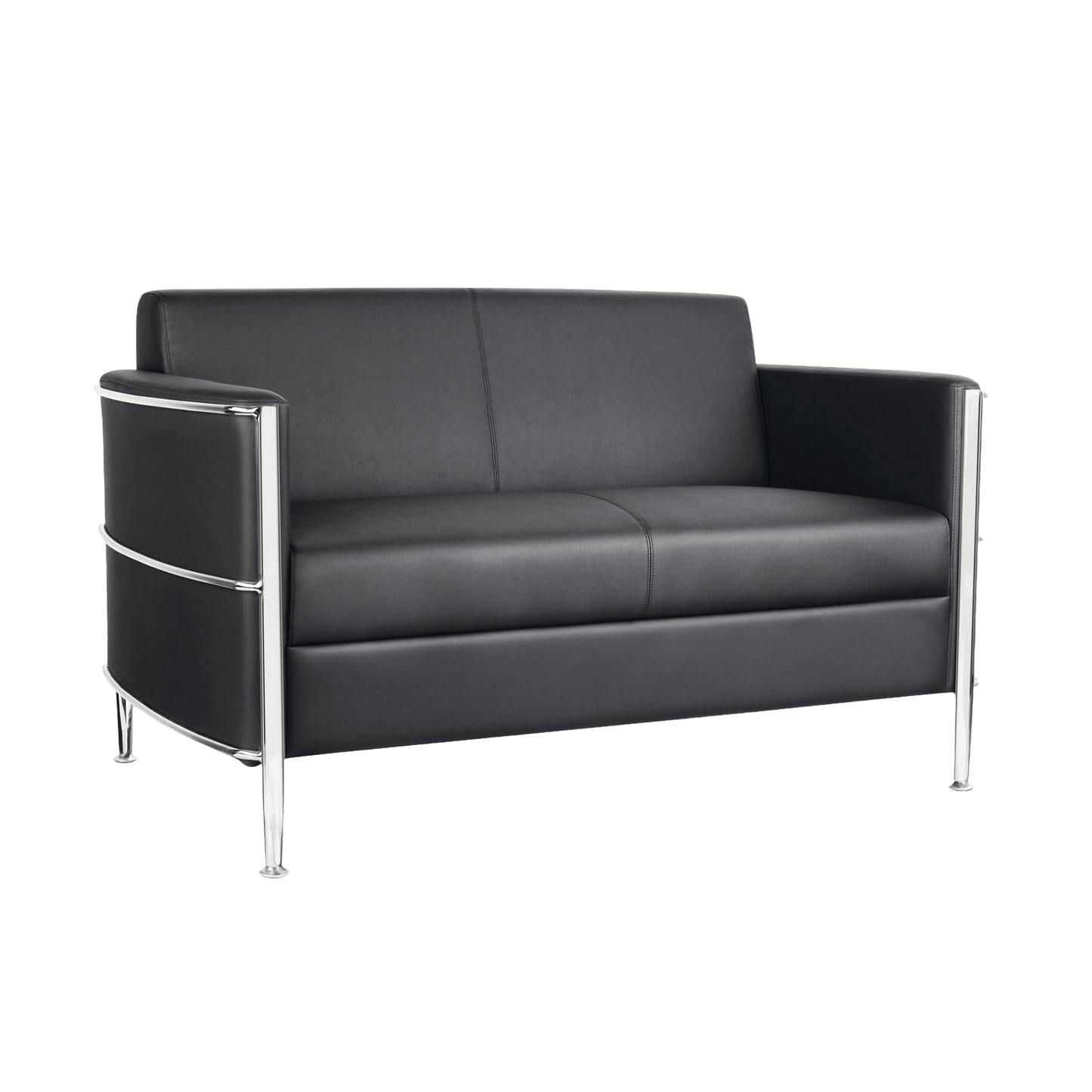 Eclipse Black Lounge with Chrome Frame 2 Seater