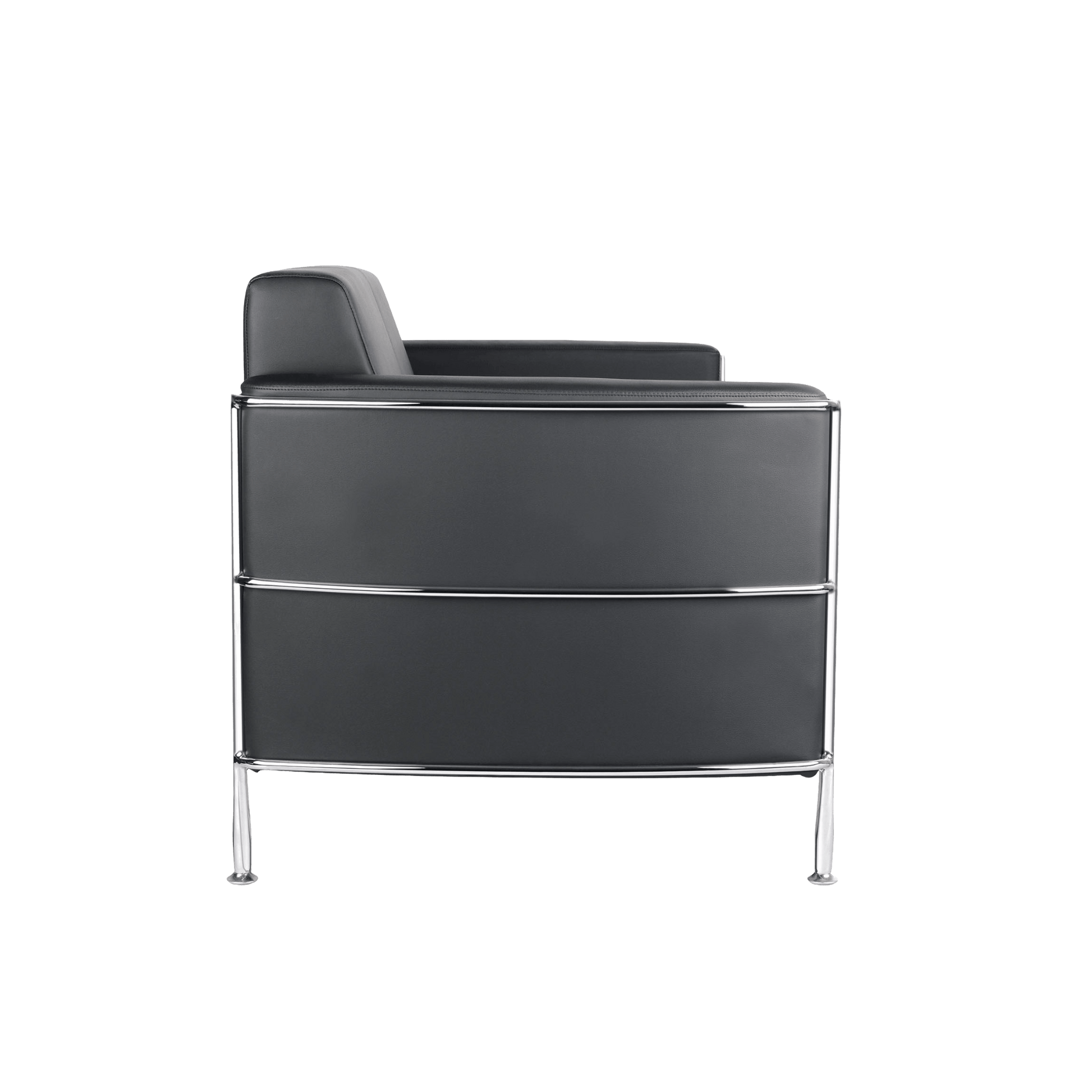 Eclipse Black Lounge with Chrome Frame 2 Seater